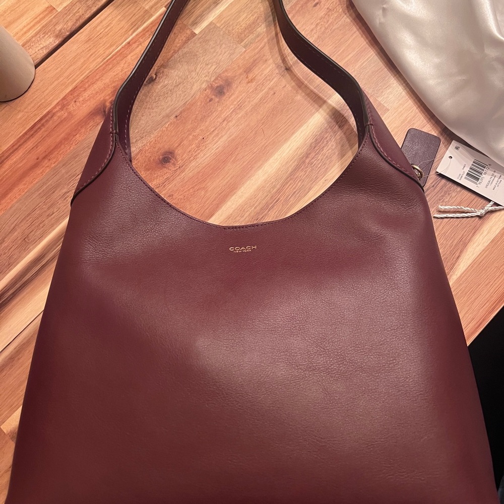 Coach Merlot Brooklyn 34 Leather Shoulder Bag
